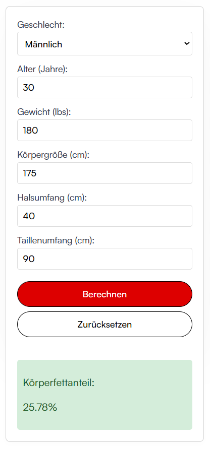 Körperfett berechnen