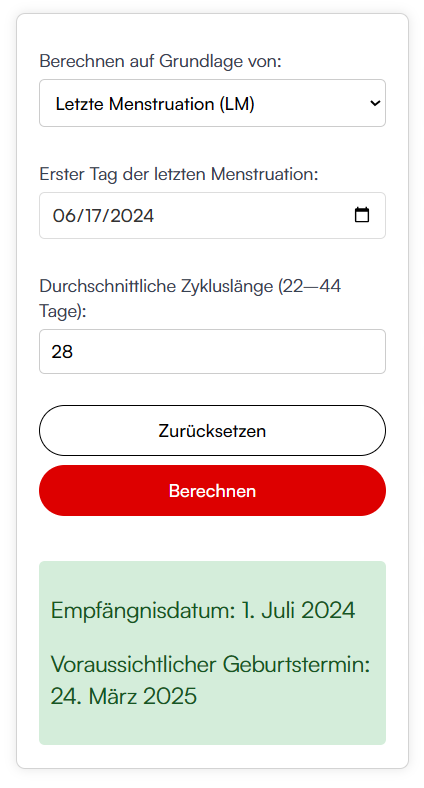 Schwangerschaftsrechner 1