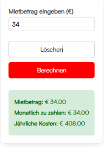 Mietrechner für vermieter