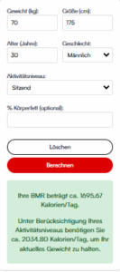 Berechnung grundumsatz