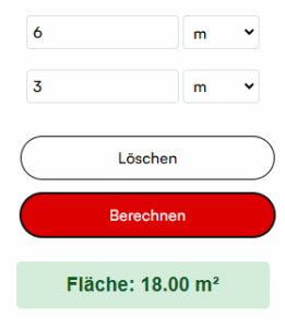 Quadratmeter-Rechner verschiedene Längen