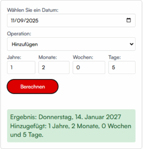 Tagesrechner - Datumsrechner