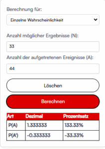 Wahrscheinlichkeits Rechner