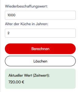 Küche Restwert Rechner