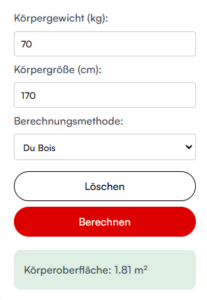 Körperoberfläche rechner
