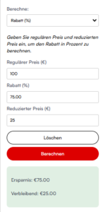 Rabatt Rechner
