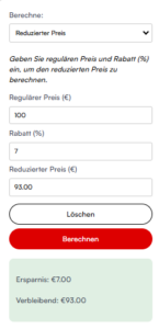 Rabatt Rechner