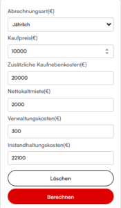 immobilien rendite rechner