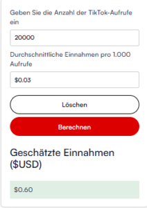 tiktok geld rechner