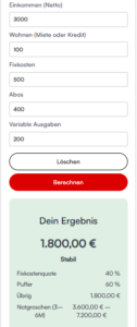 fixkosten Rechner