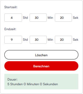 Zeitdifferenz Rechner