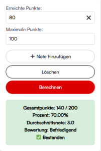Notenrechner online – Durchschnitt schnell berechnen
