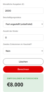 Notgroschen Rechner